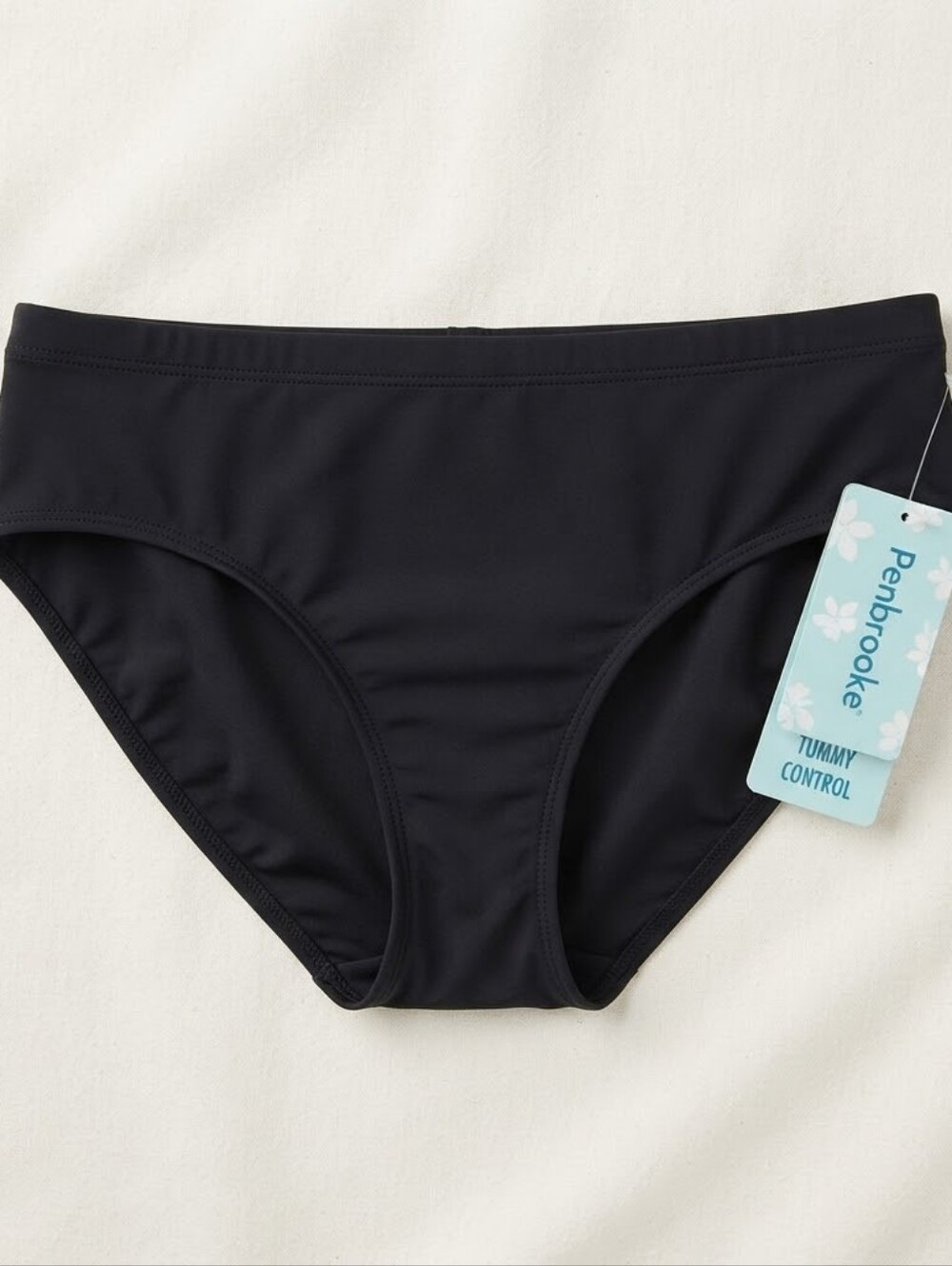 PENBROOKE Black Swim Bottoms With Tummy Control. Size 8 NWT